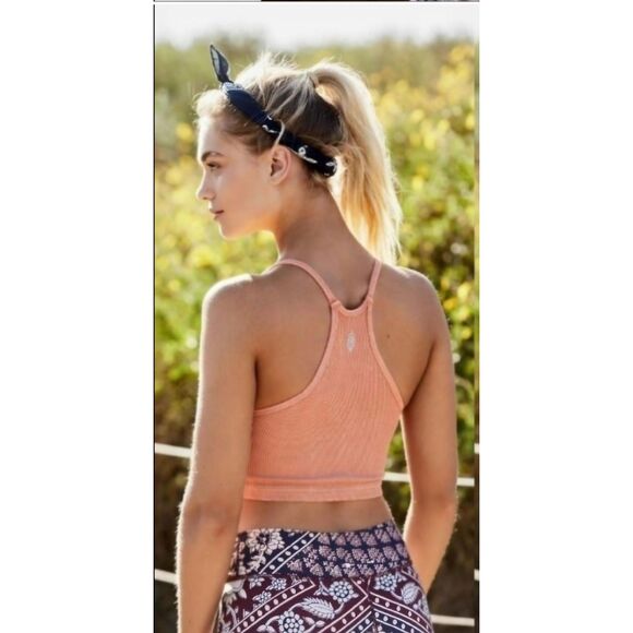 Free People Compression Happiness Runs Long Tank Peach XS - Picture 2 of 4